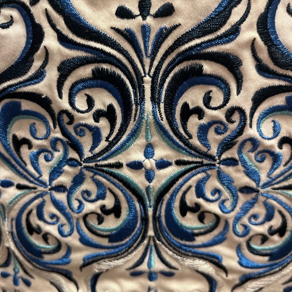 White House Black Market Blue and White Embroidered Bustier - Picture 8 of 10